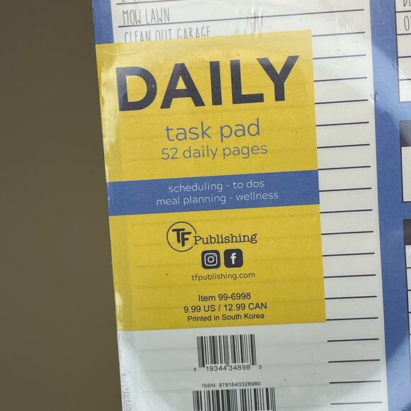 Bright Blue Day 6 x 8 Daily Task Pad - Schedule Notepad To Do Lists Meals Goals - Picture 4 of 5